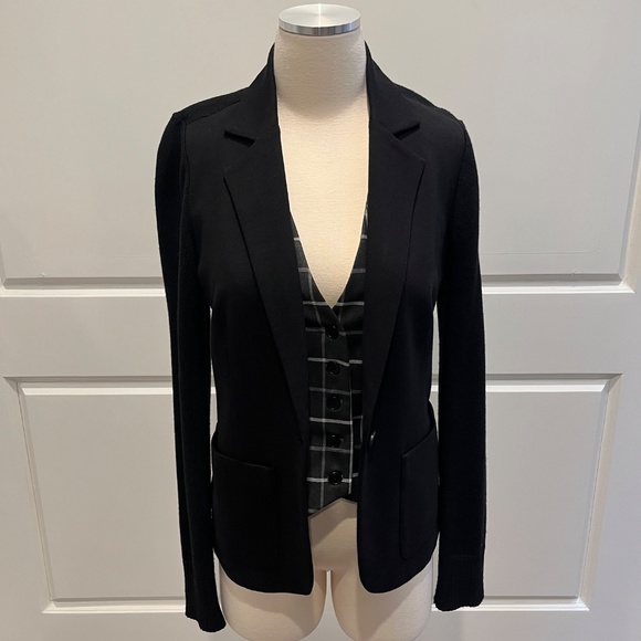 Bailey 44 Black Sweater Blazer with Attached Vest, Size S, Made in USA - Picture 1 of 8
